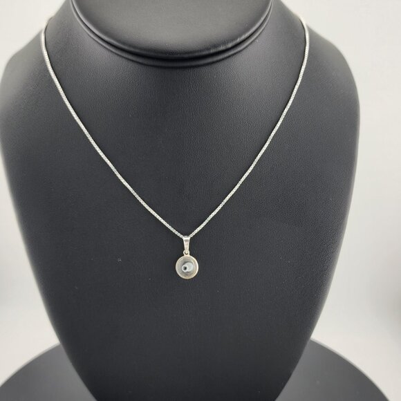 Sterling Silver 925 Evil Eye Pendant – Clear Charm Necklace for Protection - Picture 5 of 11